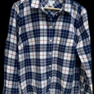 J.Crew Women's Plaid Button Down Shirt, Size M